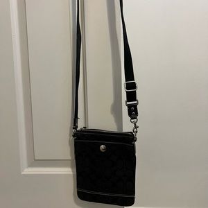 Black Cloth Coach Crossbody Purse